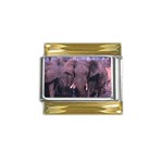 Elephant Animal M10 Gold Trim Italian Charm (9mm)