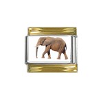 Elephant Animal M7 Gold Trim Italian Charm (9mm)