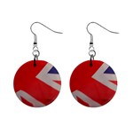 Union Jack Flag 1  Button Earrings