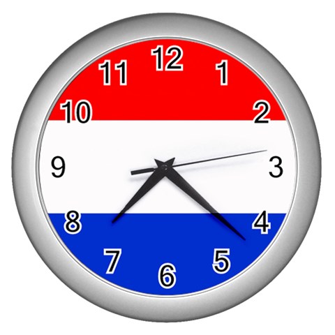 Netherlands Flag Holland Wall Clock (Silver) from UrbanLoad.com Front