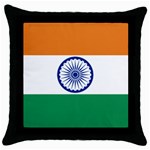 Indian Flag Throw Pillow Case (Black)