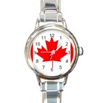 Canadian Flag Canada X1 Round Italian Charm Watch