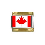 Canadian Flag Canada X1 Gold Trim Italian Charm (9mm)