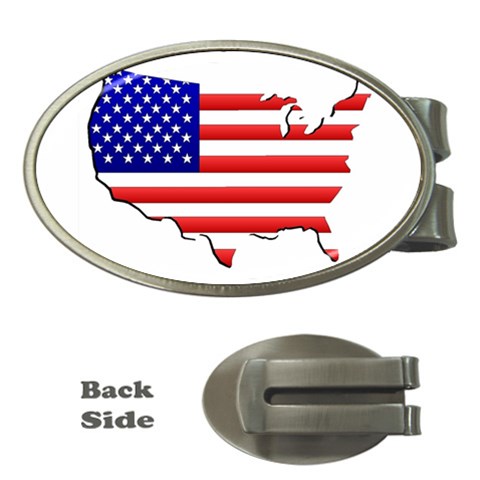 American Map Flag Money Clip (Oval) from UrbanLoad.com Front