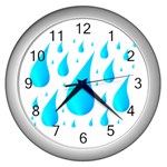 Rain Drops Wall Clock (Silver)