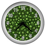 Seamless Pattern With Viruses Wall Clock (Silver)