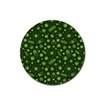 Seamless Pattern With Viruses Rubber Coaster (Round) 