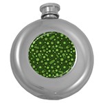 Seamless Pattern With Viruses Round Hip Flask (5 oz)