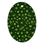 Seamless Pattern With Viruses Oval Ornament (Two Sides)