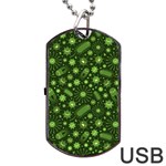 Seamless Pattern With Viruses Dog Tag USB Flash (One Side)