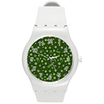 Seamless Pattern With Viruses Round Plastic Sport Watch (M)