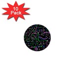 Math Linear Mathematics Education Circle Background 1  Mini Buttons (10 pack) 