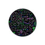 Math Linear Mathematics Education Circle Background Rubber Round Coaster (4 pack) 