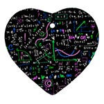 Math Linear Mathematics Education Circle Background Heart Ornament (Two Sides)