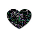 Math Linear Mathematics Education Circle Background Rubber Coaster (Heart) 
