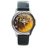 Honeycomb With Bees Round Metal Watch