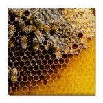 Honeycomb With Bees Tile Coaster