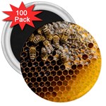 Honeycomb With Bees 3  Magnets (100 pack)