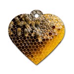 Honeycomb With Bees Dog Tag Heart (One Side)