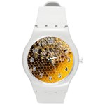 Honeycomb With Bees Round Plastic Sport Watch (M)