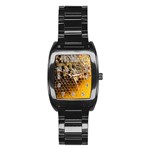 Honeycomb With Bees Stainless Steel Barrel Watch