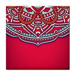 Red Mandala Tile Coaster
