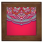 Red Mandala Framed Tile
