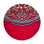 Red Mandala Round Ornament (Two Sides)