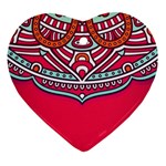 Red Mandala Heart Ornament (Two Sides)