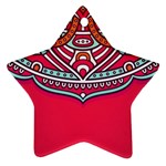 Red Mandala Star Ornament (Two Sides)
