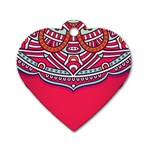 Red Mandala Dog Tag Heart (One Side)