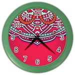 Red Mandala Color Wall Clock