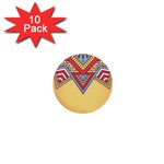 Yellow Mandala 1  Mini Buttons (10 pack) 