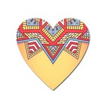 Yellow Mandala Heart Magnet
