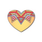 Yellow Mandala Rubber Coaster (Heart) 