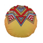 Yellow Mandala Standard 15  Premium Round Cushions