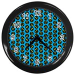 0059 Comic Head Bothered Smiley Pattern Wall Clock (Black)
