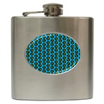 0059 Comic Head Bothered Smiley Pattern Hip Flask (6 oz)