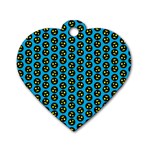 0059 Comic Head Bothered Smiley Pattern Dog Tag Heart (One Side)