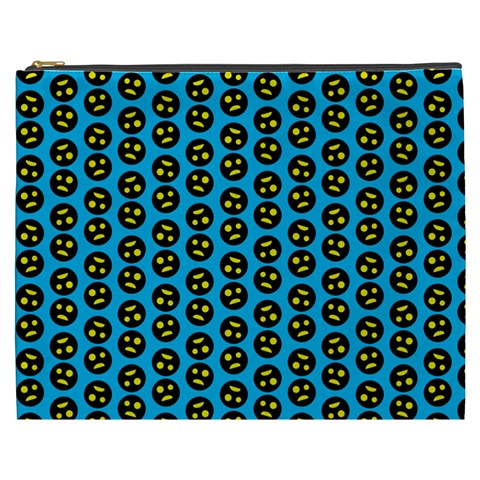 0059 Comic Head Bothered Smiley Pattern Cosmetic Bag (XXXL) from UrbanLoad.com Front