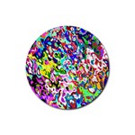 Colorful paint texture                                                    Rubber Round Coaster (4 pack)
