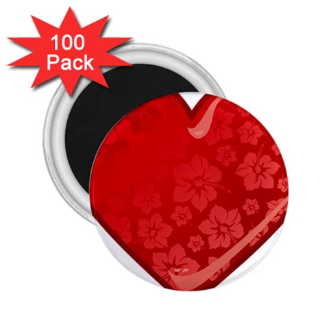 heart003_red 2.25  Magnet (100 pack)  from UrbanLoad.com Front