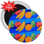 Fruit Texture Wave Fruits 3  Magnets (10 pack) 