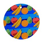 Fruit Texture Wave Fruits Round Ornament (Two Sides)