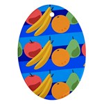 Fruit Texture Wave Fruits Oval Ornament (Two Sides)