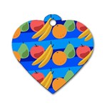 Fruit Texture Wave Fruits Dog Tag Heart (Two Sides)