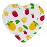 Strawberry Lemons Fruit Ornament (Heart)