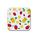 Strawberry Lemons Fruit Rubber Coaster (Square) 