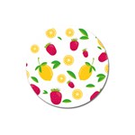 Strawberry Lemons Fruit Magnet 3  (Round)