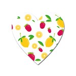 Strawberry Lemons Fruit Heart Magnet